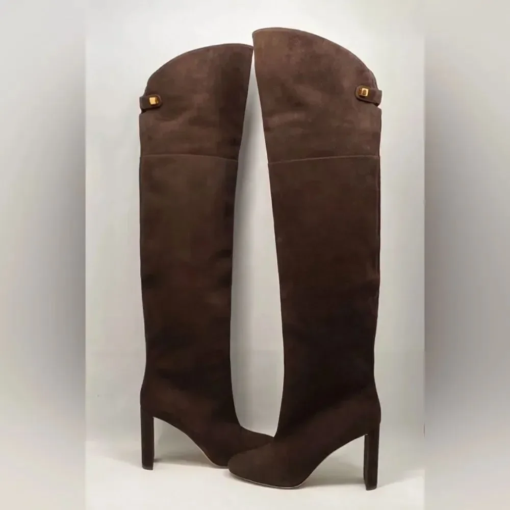 MAISON SKORPIOS Marylin Suede Over The Knee Boots size 40